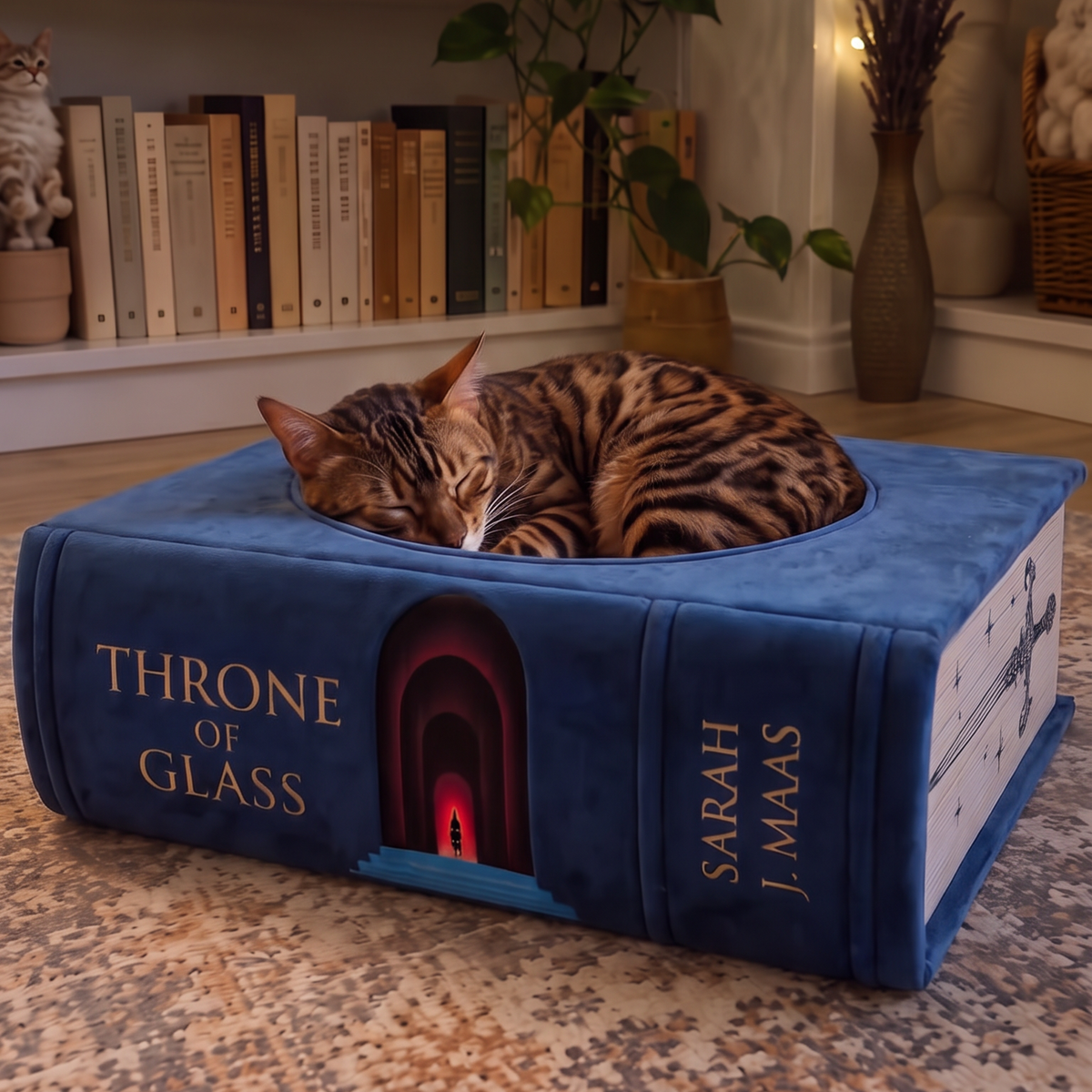 Book-Shaped Cat Bed