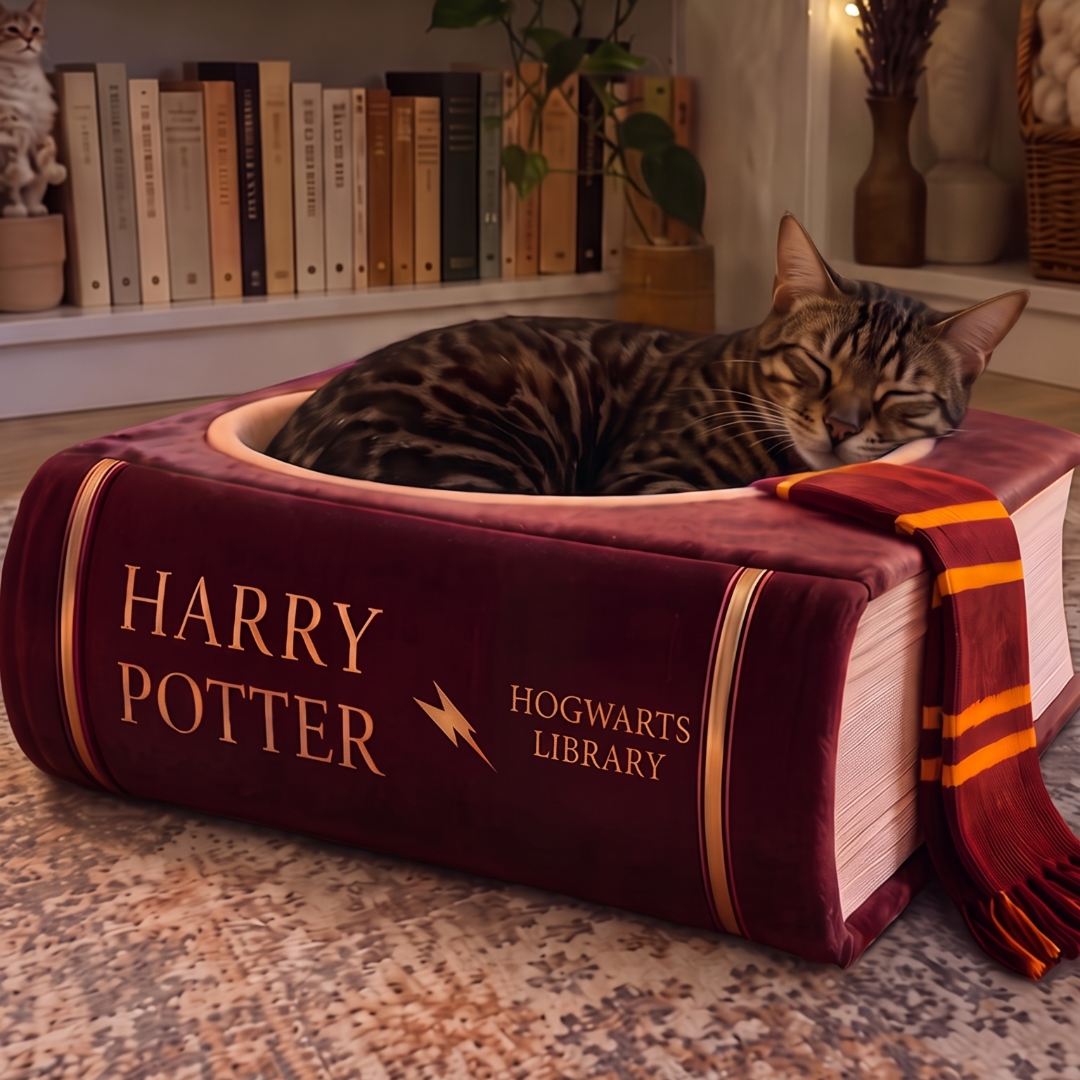 Book-Shaped Cat Bed